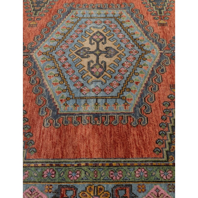 Persian 8x10Ft. Burnt Orange Persian Design Inspired Hand Knotted Premium Wool Rug For Sale - Image 3 of 18