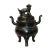 Chinese Oriental Dark Brown Bronze Metal Incense Burner Display For Sale