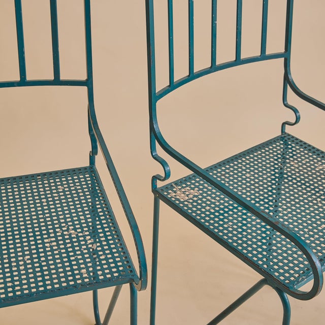 Metal French Green Iron Armchair, 1960s - 3 Available For Sale - Image 7 of 11