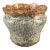 Antique Majolica Jardinière Glazed Pottery Scalloped Rim Spongeware Planter For Sale