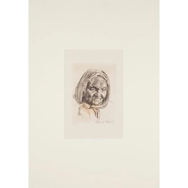 This untitled artwork is an original etching realized by Carlo Alberto Petrucci, around 1960. The print rapresents a...