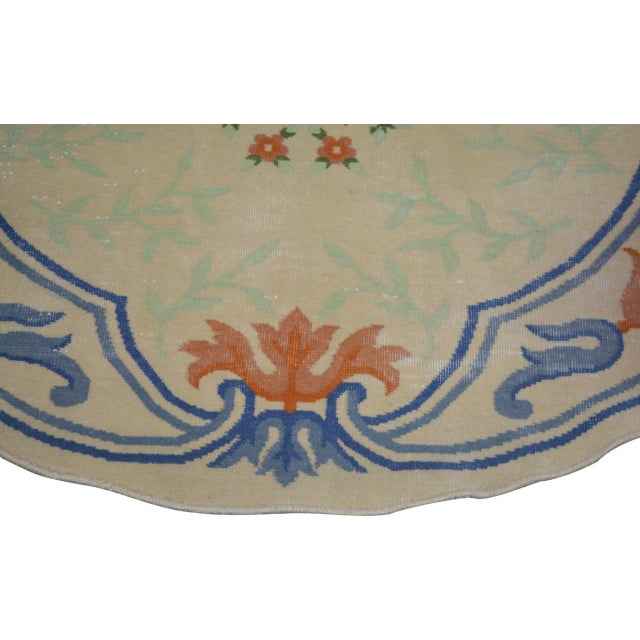 Art Deco Vintage Chinese Art Deco Hand Knotted Wool Rug, 3'9'' X 5'6'' For Sale - Image 3 of 4