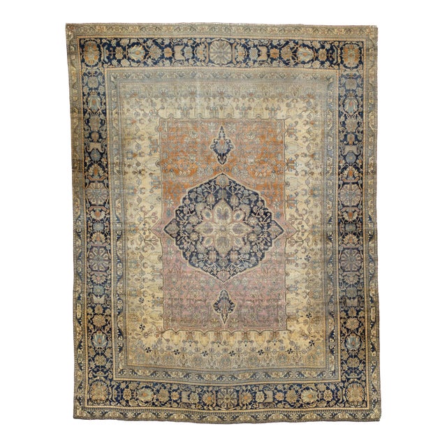 Fine Antique Persian Mohtasham Kashan Rug 7’6” X 9’7” For Sale