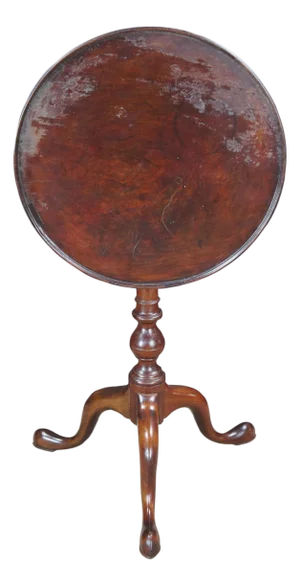 Antique Queen Anne Philadelphia Mahogany Tilt Top Birdcage Candlestand Tea Table