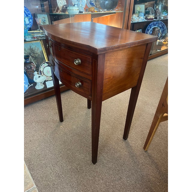 Mid 1800's Mahogany 2 Drawer Stand With Inlay Detail For Sale - Image 6 of 11