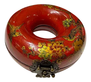 1980s Red Small Donut Jewelry Box