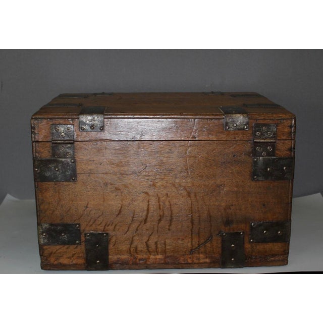 Oak Chest with Iron Bands, 18th Century For Sale - Image 6 of 11