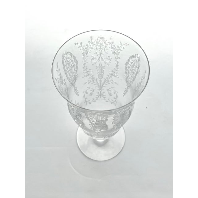 1940s Tiffin Franciscan “Love Lace” Pair of Iced Tea Glasses For Sale In Dallas - Image 6 of 6