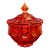 Vintage Fenton Persimmon Valencia Glass Covered Compote For Sale