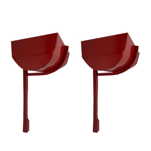 Italian Red Wall Lamp, 1980, Set of 2 For Sale