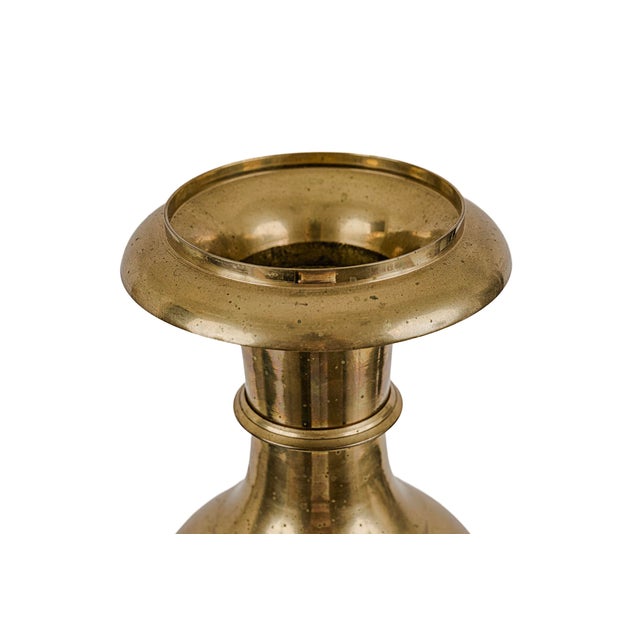 24" Vintage Mid-Century Modern Brass Vase For Sale In Tulsa - Image 6 of 7