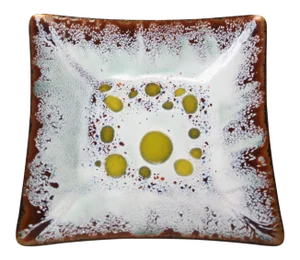 1960s Frank Lee Enamel on Copper Square Dish