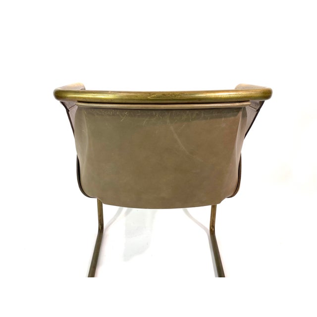 Brass Leather Strip Chair by Massimo Castagna for Henge, 1990s, Set of 3 For Sale - Image 17 of 18