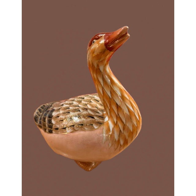 Ceramic Vintage Large Chinese Export Figure of a Seated Duck For Sale - Image 7 of 7