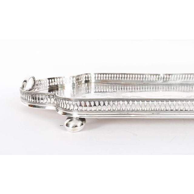 Antique Edwardian Silver-Plated Gallery Tray attributed to James Deakin, 1890s For Sale - Image 12 of 16