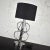 Vintage Mid-Century Modern Polished Chrome Table Lamp New Black Drum Shade For Sale - Image 12 of 13