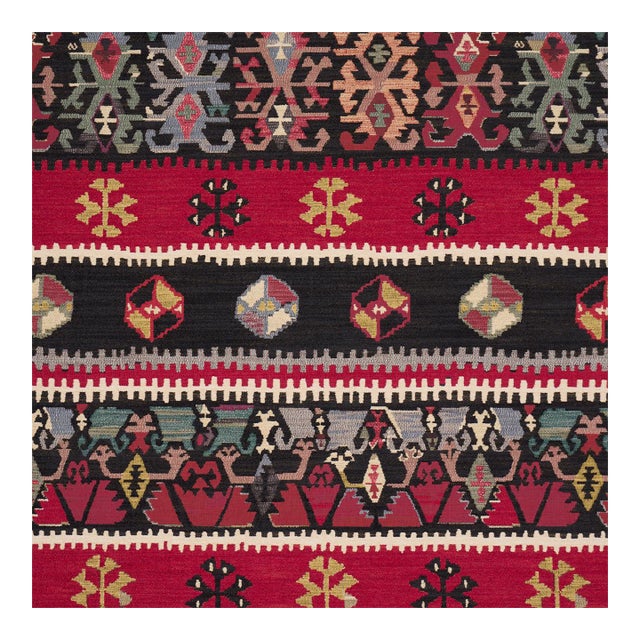 Sample - Schumacher x Johnson Hartig Sahane Fabric in Pomegranate Red For Sale