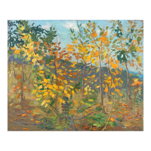 Forest Landscape Oil Painting, Ukrainian Soviet Art, 1961 30-36