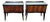 Mid-Century Art Deco Italian Nightstands with Walnut Glass Top, 1950s, Set of 2 For Sale