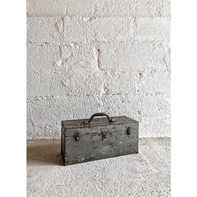 Industrial Vintage Tool Box, 1920s For Sale - Image 3 of 12