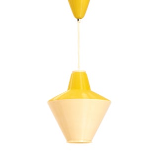 Yellow Cellulose Pendant Lamp by A.R.P and Rotaflex, 1970s For Sale