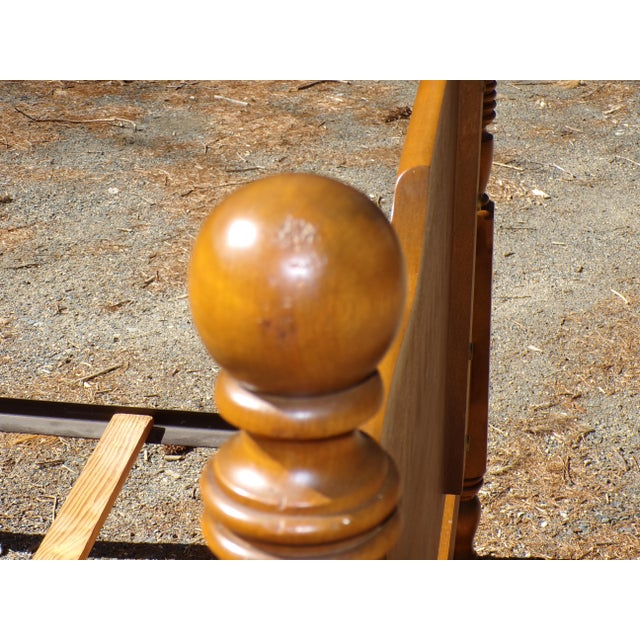Vintage Ethan Allen Baumritter Solid Maple Full Double Cannonball Poster Bed For Sale - Image 16 of 17