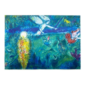 Marc Chagall Expressionist Offset Lithograph Print French Museum Poster " Adam and Eve Expelled From Paradise " 1958