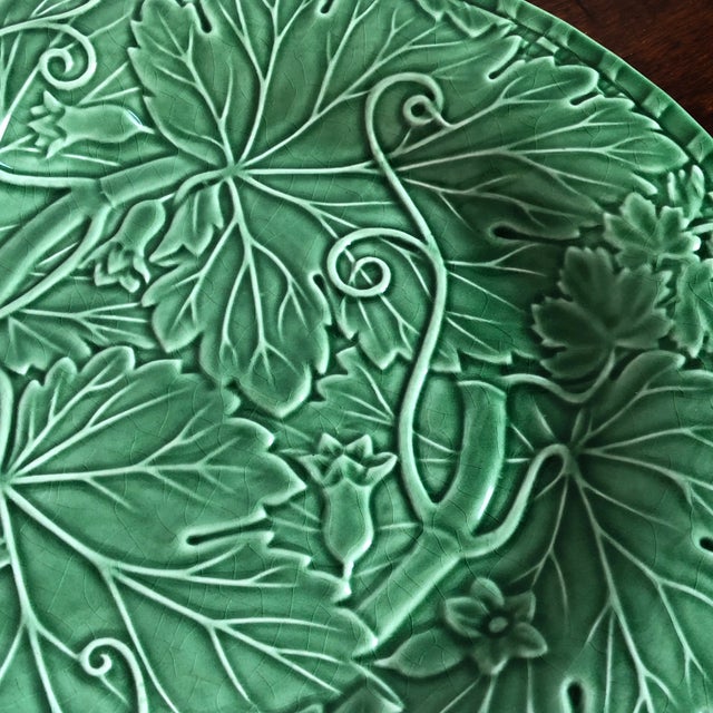 Vintage Portuguese Bordallo Pinheiro Majolica Chop Plate / Serving Platter For Sale - Image 11 of 12