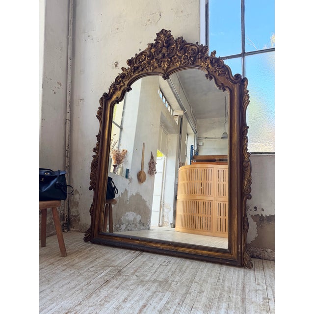 19th Century Antique Wooden Fireplace Mirror, 1800 For Sale - Image 5 of 18