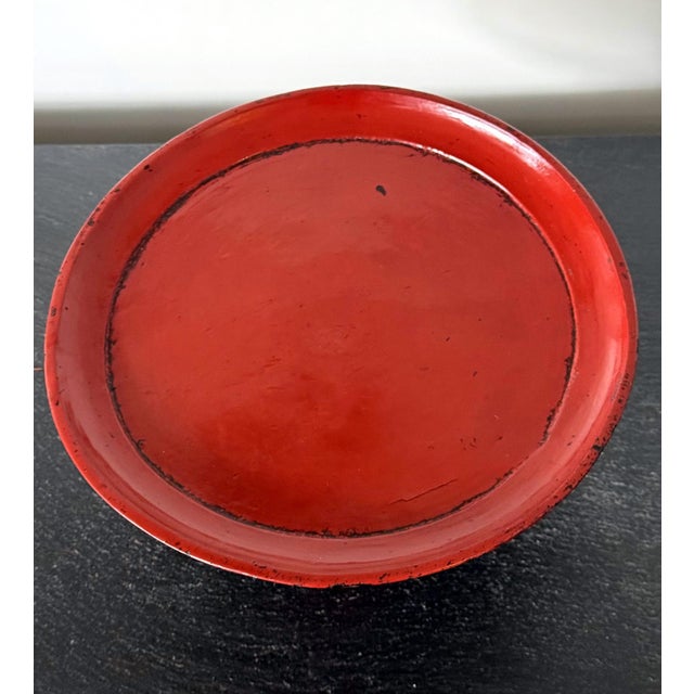 17th Century Rare Japanese Negoro Stem Dish Momoyama Edo Period For Sale - Image 5 of 18