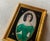 American Folk Art Portrait, Lady in Emerald Green Dress, Gouache on Paper, Original Gilded Frame, Boston Estate, Circa 1920s For Sale - Image 4 of 15