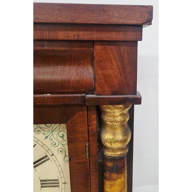 Brown American Mid 19th C Carved Gilt & Reverse Painted Seth Thomas Shelf Clock For Sale - Image 8 of 18