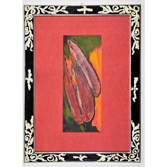 Sirio Pellegrini, Fishes, 1960s, Oil on Wood Panel, Framed For Sale