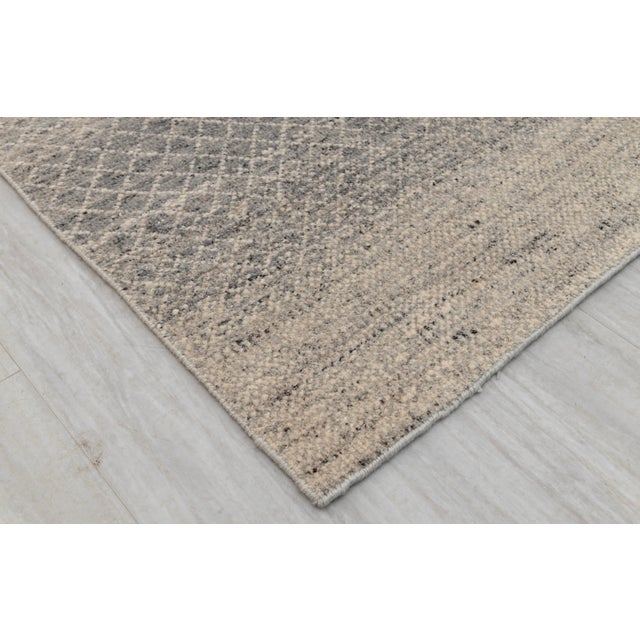 10' x 14' Savannah Hand Knotted Modern Cream Grey Wool & Silk Rug For Sale - Image 9 of 18
