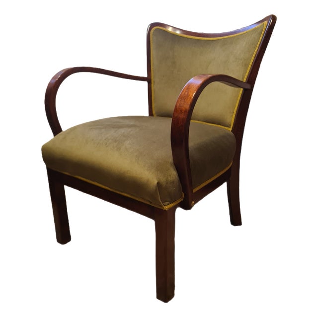 Polish Art Deco Beech Armchair, 1930s For Sale
