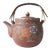 Asian Floral Enameled Clay Teapot For Sale