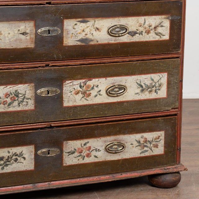 Early 19th Century Original Painted Danish Chest of Four Drawers For Sale - Image 16 of 17