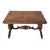 Antique 19th century writing table, solid walnut structure with carvings, leather top with studs around the perimeter....