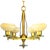 Art Deco Scandinavian Art Deco Brass Four-Light Chandelier W/ Opaline Glass Shades For Sale - Image 3 of 7