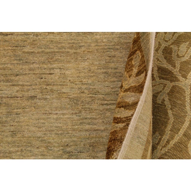 Textile 1980s Bohemian Ziegler Green Brown Hand-Knotted Wool Rug - 8'11'' X 11'10'' For Sale - Image 7 of 8