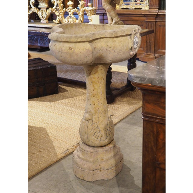 A Carved Italian Giallo Reale Rosato Marble Stoup For Sale In Dallas - Image 6 of 12