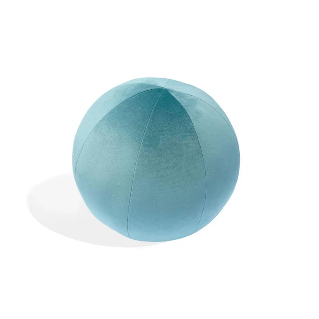Ball Pillow, Teal For Sale - Image 4 of 4