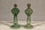 Contemporary Green Glass Gas Lights with Meander Friezes, a Vintage Near Pair For Sale - Image 3 of 12