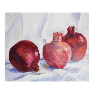 Contemporary Pomegranate Still Life Painting For Sale