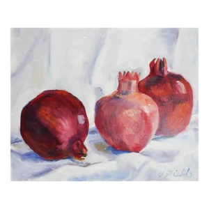 Contemporary Pomegranate Still Life Painting