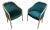 Pair of Fully Restored Ward Bennett Solid Ash Wood Frame Chairs – Cerused Ash With Moss Green Velvet Upholstery For Sale