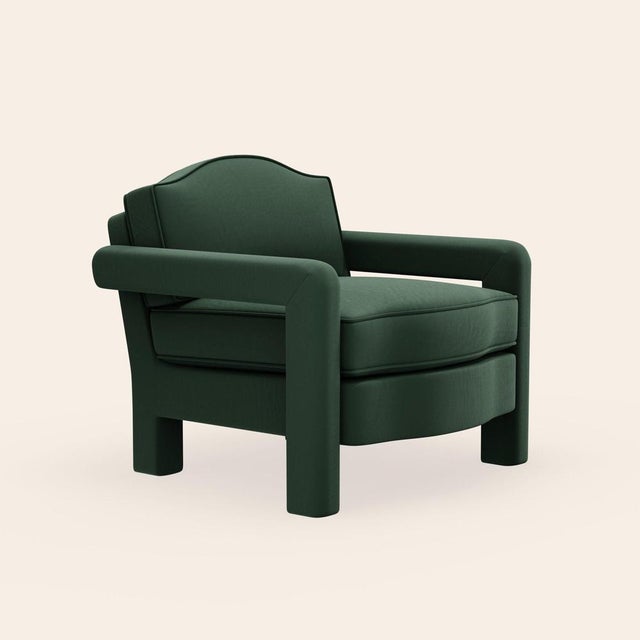 Olive Linen Elio Lounge Chair by Ceraudo For Sale - Image 6 of 6