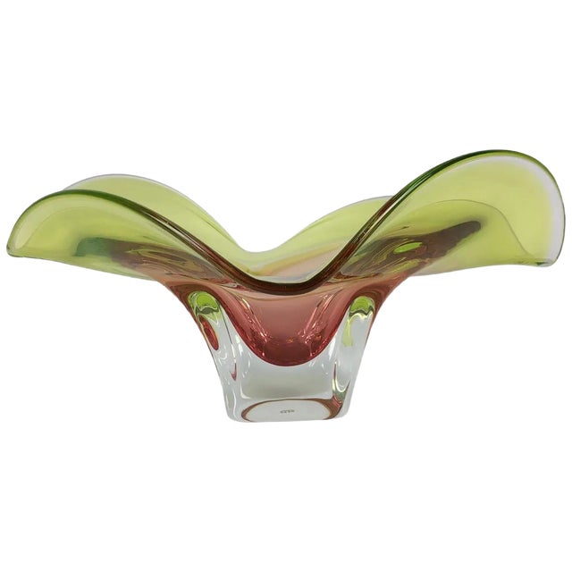 Vintage Art Glass Bowl from Chribska Glass Work, 1960s For Sale