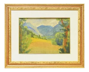 Blue Mountains - Original Watercolor on Panel by Marius Carion - 1931 1931