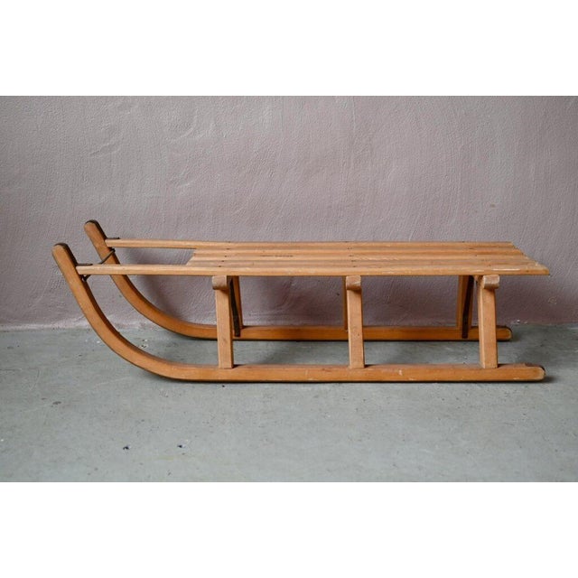 Vintage Sled in Wood and Metal from Davos For Sale - Image 5 of 10